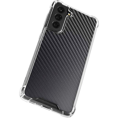 Black Carbon Fiber Specialty Texture Material Galaxy S21 FE Clear Case